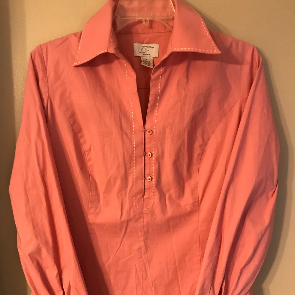 Ann Taylor light pink button down shirt